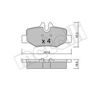 METELLI Garnitures de Freins Arrière pour Mercedes-Benz Vito Bus Vito/Mixto