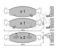 METELLI Jeu De Plaquettes De Frein Avant Pour Jeep Grand Cherokee II
