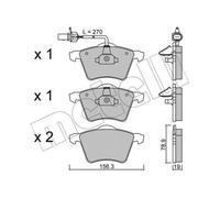 METELLI Jeu De Plaquettes De Frein Avant Pour VW Sharan Ford Galaxy Alhambra