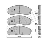 METELLI Jeux De Plaquettes De Frein Avant Pour KIA Carnival II
