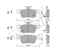 METELLI Kit De Plaquettes De Frein Arrière Pour Honda Civic X Hayon