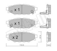 METELLI Kit De Plaquettes De Frein Arrière Pour Subaru XV, 4 Pièces, 14,5