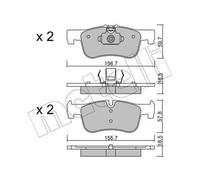 METELLI Kit De Plaquettes De Frein Avant Pour BMW 1er 2 Cabriolet, 4 Pièces