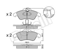 METELLI Kit Plaquettes De Frein Avant Pour Mercedes-Benz Sprinter 2-T Bus