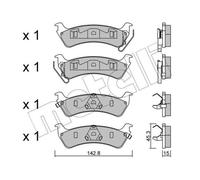 METELLI Plaquette de Freins Bremsbelegsatz Arrière pour Jeep Grand Cherokee I