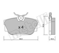 METELLI Plaquette de Freins Bremsbelegsatz Arrière pour VW Transporter IV Bus De
