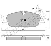 METELLI Plaquette de Freins Bremsbelegsatz Avant Convient pour JAGUAR S-TYPE XJ