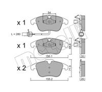 METELLI Plaquette de Freins Bremsbelegsatz Avant pour Audi A4 Avant Q5