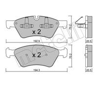 METELLI Plaquette de Freins Bremsbelegsatz Avant pour Mercedes-Benz Classe M