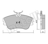 METELLI Plaquette de Freins Bremsbelegsatz Avant pour VW Transporter IV