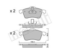 METELLI Plaquette de Freins Bremsbelegsatz Avant pour VW Transporter IV Bus /