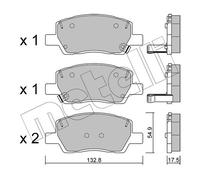METELLI Plaquette de Freins Plaquettes de Frein Disque pour Hyundai i10 AC3 AI3
