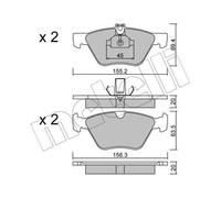 METELLI Plaquettes Avant pour Mercedes-Benz T-Modèle Chrysler Crossfire