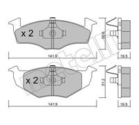 METELLI Plaquettes Avant pour VW Golf III Polo Variant Seat Ibiza II Cordoba