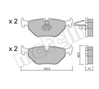 METELLI Plaquettes Bremsbelegsatz Arrière pour BMW 3er Compact Saab 9-5 Break