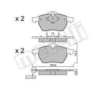 METELLI Plaquettes Bremsbelegsatz Avant pour Audi A3 Tt VW Golf IV Modèle