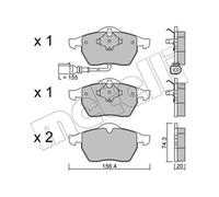 METELLI Plaquettes Bremsbelegsatz Avant pour Audi A3 Tt VW Golf IV Variant