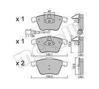 METELLI Plaquettes Bremsbelegsatz Avant pour VW Golf VI Audi A3 Sportback
