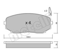 METELLI Plaquettes De Frein Avant Pour Mazda CX-7 CX-9 Mitsubishi L 200 Triton