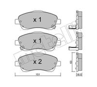 Metelli Plaquettes De Frein Avant Pour Toyota Corolla Verso Avensis Break