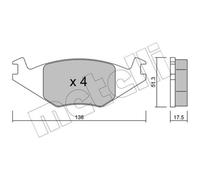 METELLI Plaquettes de Frein Avant pour VW Polo Coupé Golf II Seat Ibiza Cordoba