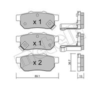 Metelli Plaquettes De Frein Ensemble De Plaquettes Arrière Pour Honda Jazz II