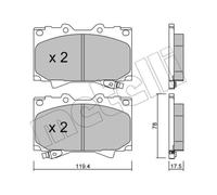 METELLI Plaquettes De Frein Jeu Pour Avant Toyota Land Cruiser 100 Lexus LX