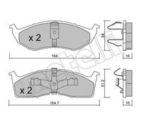 METELLI Plaquettes De Frein Kit De Plaquettes Avant Pour Chrysler Neon Dodge