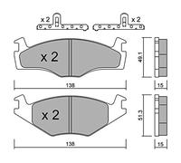 metelligroup 22-0045-0K - Made in Italy - Plaquettes de Frein