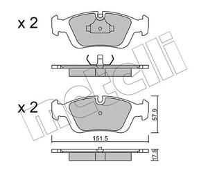 metelligroup 22-0124-0 Plaquettes de Frein, Made in Italy, Pièce de Rechange pour Voiture, Certifiés ECE R90, Sans Cuivre