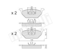 metelligroup 22-0211-1 Plaquettes de Frein, Made in Italy, Pièce de Rechange pour Voiture, Certifiés ECE R90, Sans Cuivre