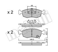 metelligroup 22-0274-5 Plaquettes de Frein, Made in Italy, Pièce de Rechange pour Voiture, Certifiés ECE R90, Sans Cuivre