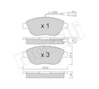 metelligroup 22-0322-0 Plaquettes de Frein, Made in Italy, Pièce de Rechange pour Voiture, Certifiés ECE R90, Sans Cuivre