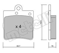 metelligroup 22-0343-0 Plaquettes de Frein, Made in Italy, Pièce de Rechange pour Voiture, Certifiés ECE R90, Sans Cuivre