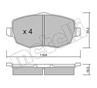 metelligroup 22-0528-0 Plaquettes de Frein, Made in Italy, Pièce de Rechange pour Voiture, Certifiés ECE R90, Sans Cuivre