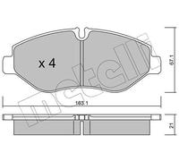 metelligroup 22-0671-1 Plaquettes de Frein, Made in Italy, Pièce de Rechange pour Voiture, Certifiés ECE R90, Sans Cuivre