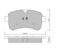 metelligroup 22-0711-0 Plaquettes de Frein, Made in Italy, Pièce de Rechange pour Voiture, Certifiés ECE R90, Sans Cuivre