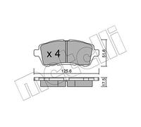 metelligroup 22-0793-2 Plaquettes de Frein, Made in Italy, Pièce de Rechange pour Voiture, Certifiés ECE R90, Sans Cuivre
