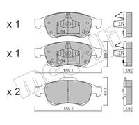 metelligroup 22-0817-2 - Made in Italy - Plaquettes de Frein