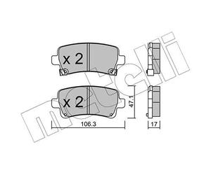 metelligroup 22-0844-0 - Made in Italy - Plaquettes de Frein