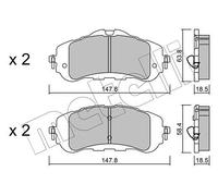 metelligroup 22-0983-0 - Made in Italy - Plaquettes de Frein
