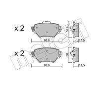 metelligroup 22-0987-0 - Made in Italy - Plaquettes de Frein