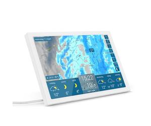 météo & radar home 4, station météo Wi-Fi avec radar météo : animation météo sur grand écran, design élégant, navigation simple, radar de pluie, alertes intempéries, prévisions 14 jours