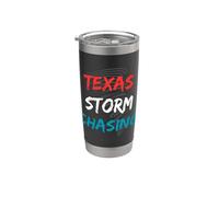 Météo Texas Storm Chasing Rouge Blanc Bleu Nuages Tornades Gobelet isotherme en acier inoxydable double paroi