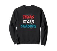 Météo Texas Storm Chasing Rouge Blanc Bleu Nuages Tornades Sweatshirt