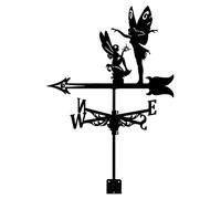 Météo Va ne avec silhouette de papillon Indicateur météo Va ne Direction Acier inoxydable Résistant à la corrosion Outil de mesure Support de montage