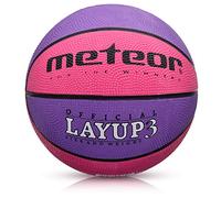 meteor Ballon de Basket Layup - Tailles 1 à 7 - Intérieur Extérieur - Surface antidérapante résistante - Enfants, Juniors, Adultes - Design coloré