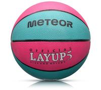 meteor Ballon de Basket Layup - Tailles 1 à 7 - Intérieur Extérieur - Surface antidérapante résistante - Enfants, Juniors, Adultes - Design coloré