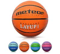 meteor Ballon de Basket Layup - Tailles 1 à 7 - Intérieur Extérieur - Surface antidérapante résistante - Enfants, Juniors, Adultes - Design coloré