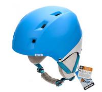 meteor Casque de Ski Snowboard Sport Helmet Homme Femme avec Ceinture Ajustées d'hiver Fentes d'Aération Mentonnière Rembourrée Clip à Masque de Ski (XS 48-52 cm, Bleu/Blanc)